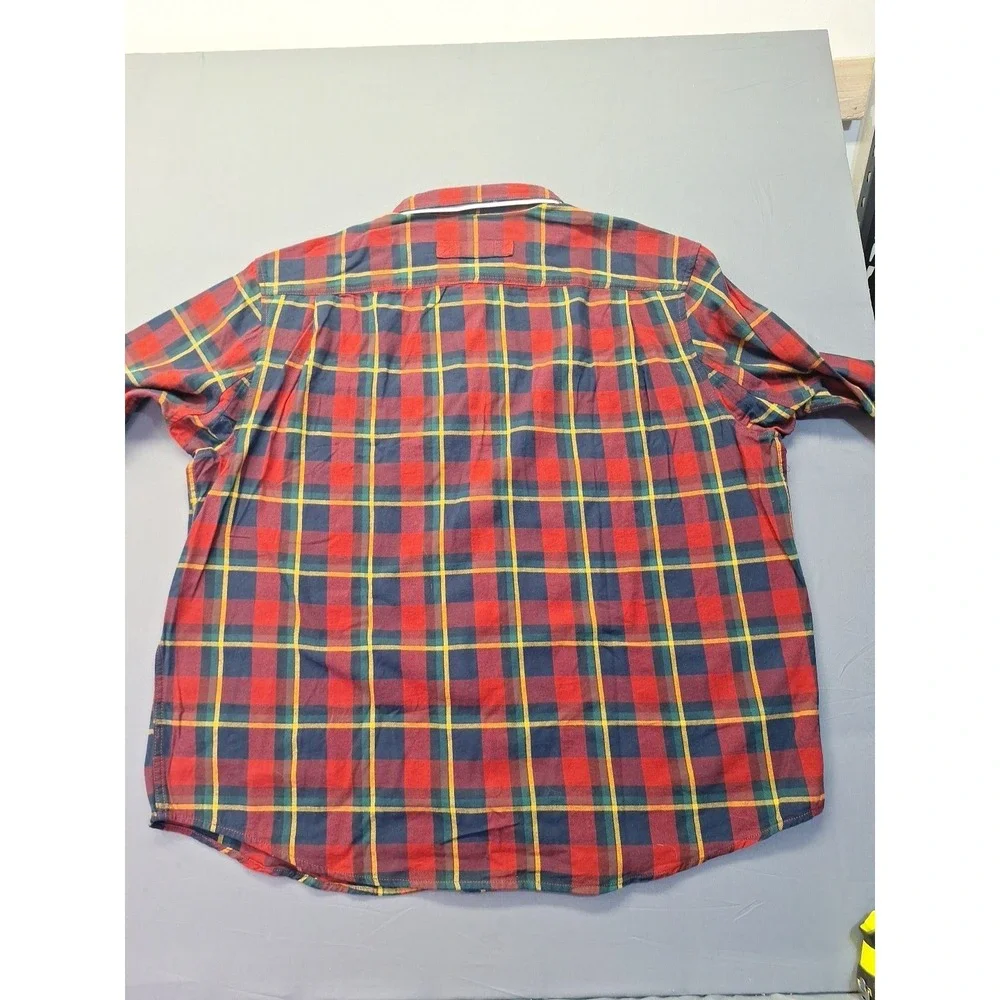 New Duluth Trading Mens 2XL Free Swinging Flannel Plaid Red Green Outdoor Hiking